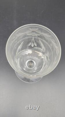 Vintage Etched Glass Federal Sugar Urn with Sterling Silver Lid & Spoon, 6 5/8