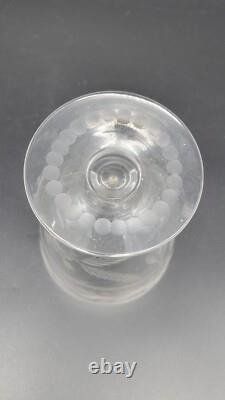 Vintage Etched Glass Federal Sugar Urn with Sterling Silver Lid & Spoon, 6 5/8