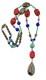 Vintage French Molded Glass Sterling Silver 925 Bead Y-drop Necklace