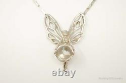 Vintage Fairy Glass Marble Sterling Silver Necklace