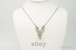 Vintage Fairy Glass Marble Sterling Silver Necklace