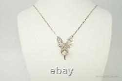 Vintage Fairy Glass Marble Sterling Silver Necklace