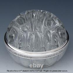 Vintage French Sterling Silver & Blown Glass 4.5 Flower Frog, Vase, Centerpiece