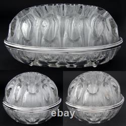 Vintage French Sterling Silver & Blown Glass 8 Flower Frog, Vase, Centerpiece