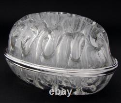 Vintage French Sterling Silver & Blown Glass 8 Flower Frog, Vase, Centerpiece