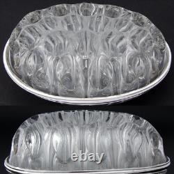 Vintage French Sterling Silver & Blown Glass 8 Flower Frog, Vase, Centerpiece