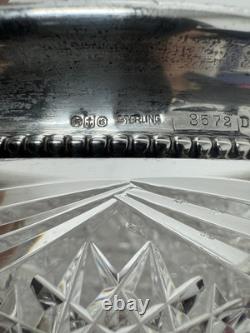 Vintage GORHAM Sterling Silver / Cut Crystal Glass 9 Centerpiece Serving Bowl