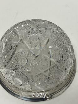 Vintage GORHAM Sterling Silver / Cut Crystal Glass 9 Centerpiece Serving Bowl