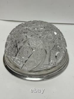 Vintage GORHAM Sterling Silver / Cut Crystal Glass 9 Centerpiece Serving Bowl