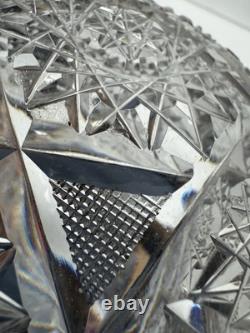 Vintage GORHAM Sterling Silver / Cut Crystal Glass 9 Centerpiece Serving Bowl