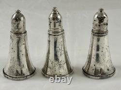 Vintage Garden Sterling Silver Salt And Pepper Shakers Glass Lined