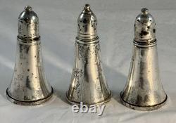 Vintage Garden Sterling Silver Salt And Pepper Shakers Glass Lined