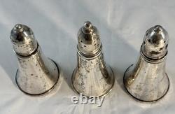 Vintage Garden Sterling Silver Salt And Pepper Shakers Glass Lined