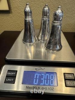 Vintage Garden Sterling Silver Salt And Pepper Shakers Glass Lined