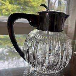 Vintage German Sterling Silver Mounted Glass Pitcher Emil Hermann Iced Tea