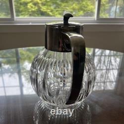 Vintage German Sterling Silver Mounted Glass Pitcher Emil Hermann Iced Tea