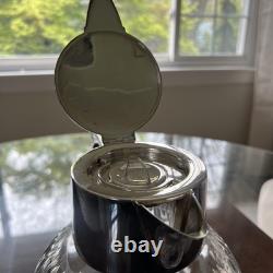 Vintage German Sterling Silver Mounted Glass Pitcher Emil Hermann Iced Tea