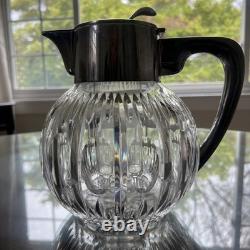 Vintage German Sterling Silver Mounted Glass Pitcher Emil Hermann Iced Tea