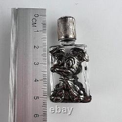 Vintage Glass Sterling Silver 925 Flask Flacon Bottle for Perfume Puppy Italy