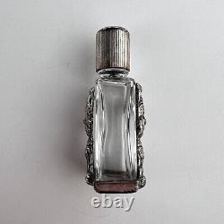 Vintage Glass Sterling Silver 925 Flask Flacon Bottle for Perfume Puppy Italy