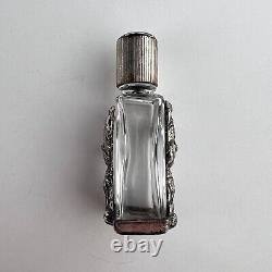 Vintage Glass Sterling Silver 925 Flask Flacon Bottle for Perfume Puppy Italy