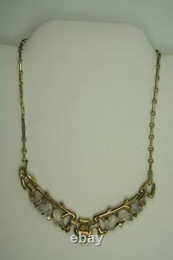 Vintage Gold Overlay Sterling Silver Philippe Trifari Fruit Glass Necklace