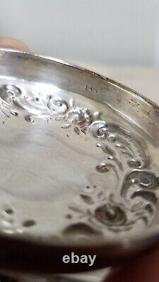Vintage Gorham Repousse Sterling Silver Glass Vanity Jar