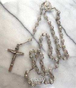 Vintage Hallmarked 925 Sterling Silver & Encased Faceted Glass Beads Rosaries