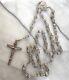 Vintage Hallmarked 925 Sterling Silver & Encased Faceted Glass Beads Rosaries