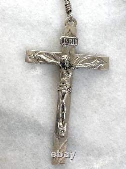 Vintage Hallmarked 925 Sterling Silver & Encased Faceted Glass Beads Rosaries