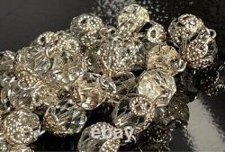 Vintage Hallmarked 925 Sterling Silver & Encased Faceted Glass Beads Rosaries