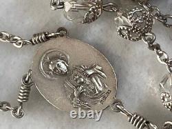 Vintage Hallmarked 925 Sterling Silver & Encased Faceted Glass Beads Rosaries