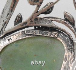 Vintage Hallmarked Israel 925 Sterling Silver & Roman Glass Bracelet by PZ PAZ