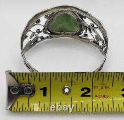 Vintage Hallmarked Israel 925 Sterling Silver & Roman Glass Bracelet by PZ PAZ