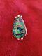 Vintage Handmade Sterling Silver & Dichroic Glass Pendant / Slide Charm