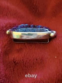 Vintage Handmade Sterling Silver & Dichroic Glass Pendant / Slide Charm