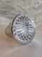 Vintage Heavy Waterford Crystal Molded Glass Statement Ring 6.5 Sterling Silver