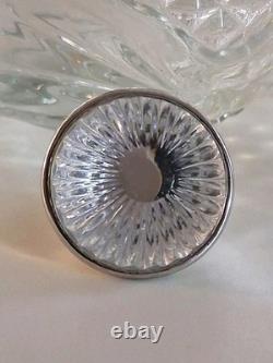 Vintage Heavy Waterford Crystal Molded Glass Statement Ring 6.5 Sterling Silver