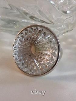 Vintage Heavy Waterford Crystal Molded Glass Statement Ring 6.5 Sterling Silver