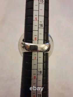 Vintage Heavy Waterford Crystal Molded Glass Statement Ring 6.5 Sterling Silver