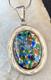 Vintage Jlp Mexico Glass 925 Gua Sterling Silver Pendant 24'' Necklace 19g Boho