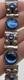 Vintage Jrl Obo Taxco Sterling Silver Blue Cabochon Glass Stone Bracelet Mexico