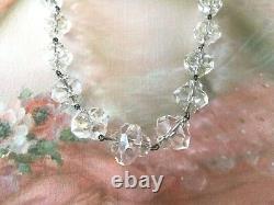 Vintage Jewellery Glass Bead Necklace Sterling Clasp Antique Victorian Jewelry