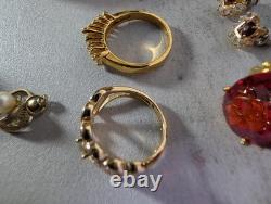 Vintage Jewelry Estate Lot Signed Unsigned STERLING SILVER Gems Costume 58 Items
