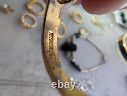 Vintage Jewelry Estate Lot Signed Unsigned STERLING SILVER Gems Costume 58 Items