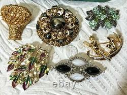 Vintage Jewelry Lot 1.5 Lbs Mostly Sterling and 12-14K Gold Filled, Vanity Box