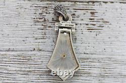 Vintage Judith Jack Camphor Glass Sterling Silver 925 Pendant Marcasite Deco