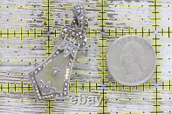 Vintage Judith Jack Camphor Glass Sterling Silver 925 Pendant Marcasite Deco