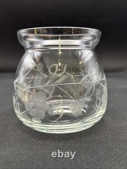 Vintage Kirk & Son Sterling Silver Repousse Etched Glass Jam/Jelly Jar