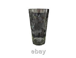 Vintage Large Sterling Silver Overlay Glass Vase